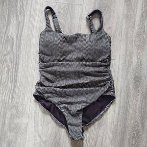Simons Textured Patterened One Piece Swimsuit